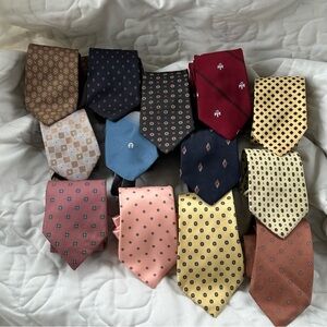 Vintage 80s/90s Silk Tie Lot - 13 Micro Dot & Geometric - Mens